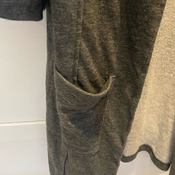 Garnet Hill Open Front cardigan Size S French Terry Gray Collarless Jacket - Picture 2 of 8